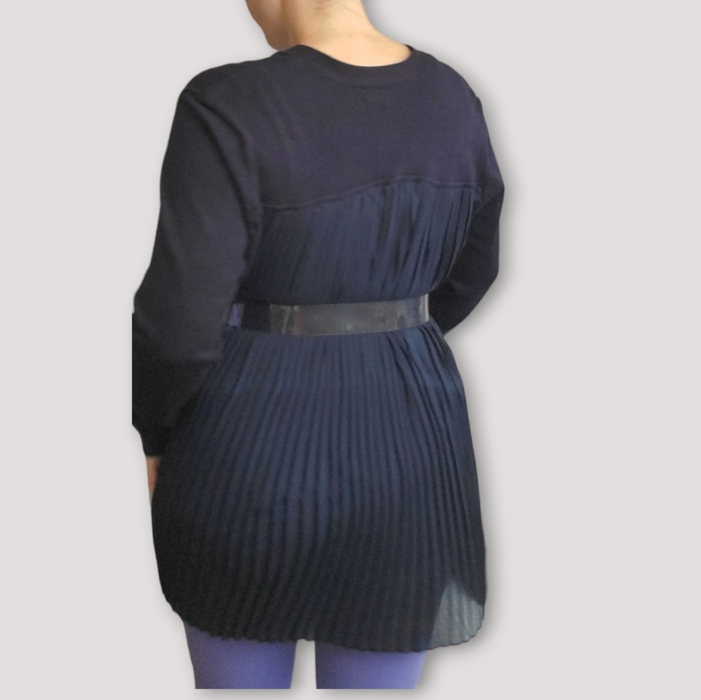 89th & Maddison Pleated Open Navy Blue Cardigan- Size M- NWOT